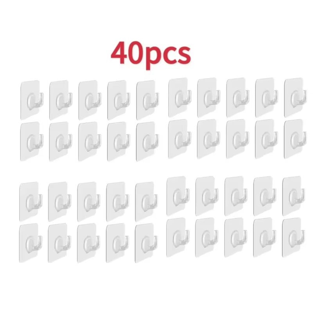 Transparent SelfAdhesive Heavy Duty Wall Hooks 51020Pack MultiUse Organizer 8