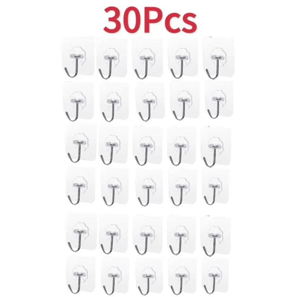 Transparent SelfAdhesive Heavy Duty Wall Hooks 51020Pack MultiUse Organizer 13