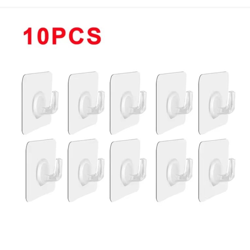 Transparent SelfAdhesive Heavy Duty Wall Hooks 51020Pack MultiUse Organizer 14