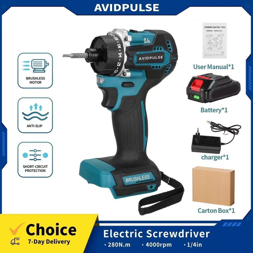 AvidPulse 201 Torque 14 Brushless Cordless Voltage Power Screwdriver For Makita 18V Battery 0