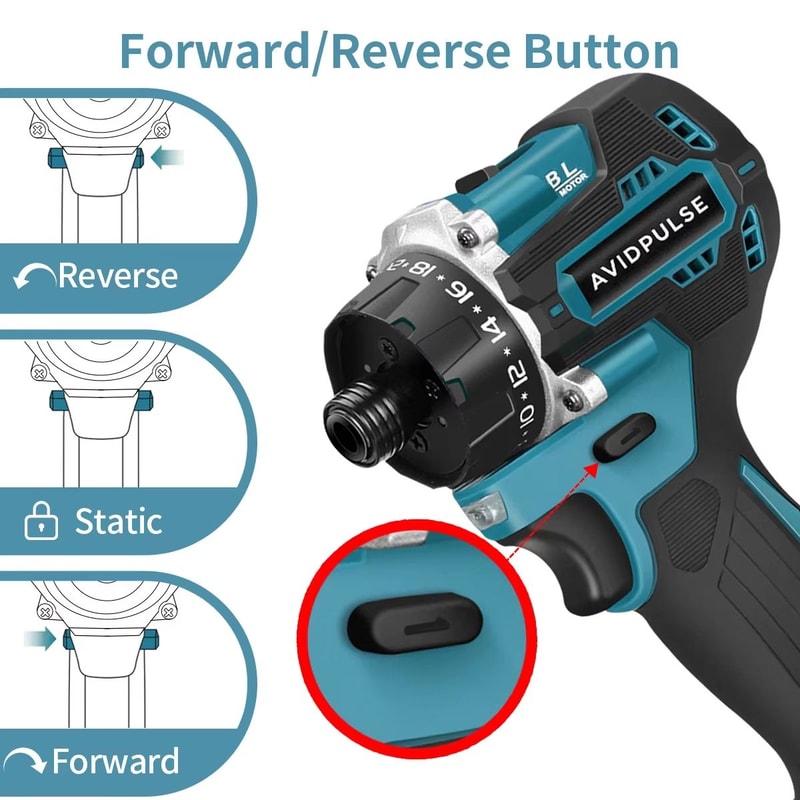 AvidPulse 201 Torque 14 Brushless Cordless Voltage Power Screwdriver For Makita 18V Battery 4