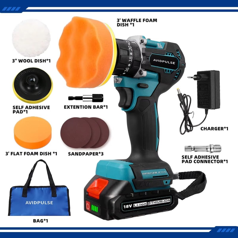 AvidPulse 201 Torque 14 Brushless Cordless Voltage Power Screwdriver For Makita 18V Battery 8