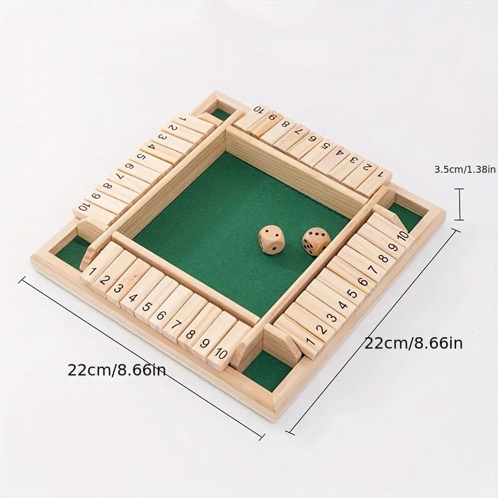 Shut The Box Classic Wooden Dice Board Game For 24 Players 3