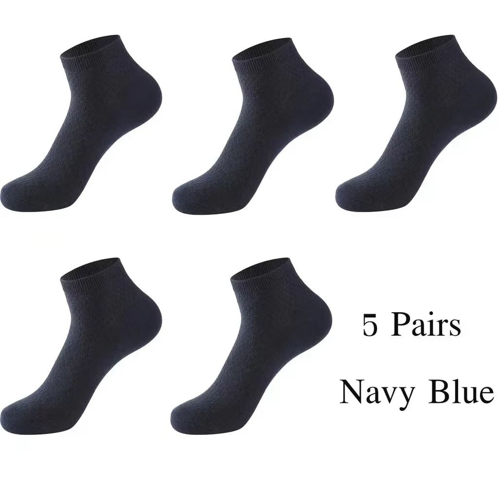 Mens Bamboo Fiber Ankle Socks 5Pair Breathable Antibacterial Comfort 6