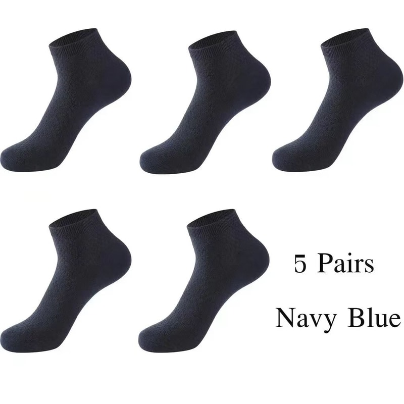 Mens Bamboo Fiber Ankle Socks 5Pair Breathable Antibacterial Comfort 6