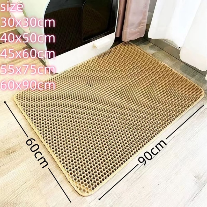 Large DoubleLayer Waterproof EVA Cat Litter Mat For Home Cleanliness 0
