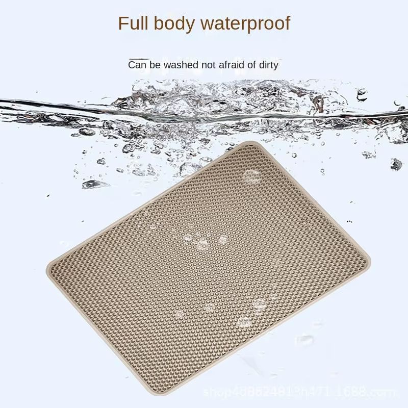 Large DoubleLayer Waterproof EVA Cat Litter Mat For Home Cleanliness 4