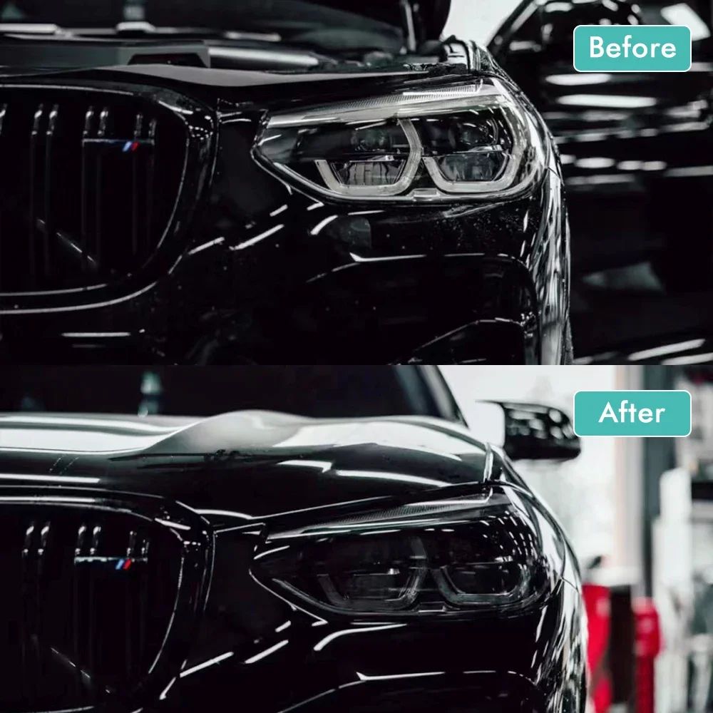 Gloss Transparent Light Black Smoke PVC Film Tint For Headlights Taillights 4