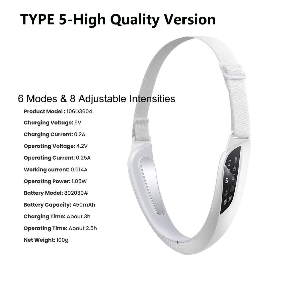 EMS Microcurrent Face Lifting Device With Red Light Skin Rejuvenation And VLine Massager 11