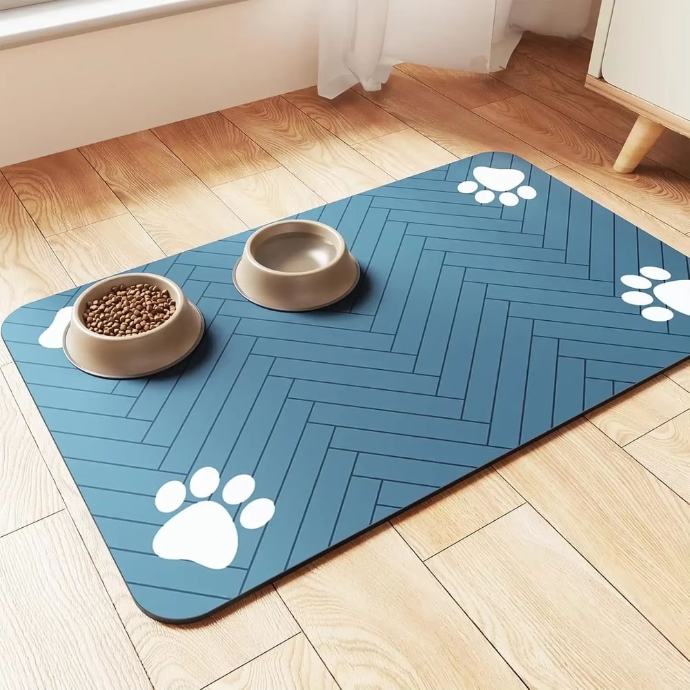 Waterproof QuickDry Pet Feeding Placemat For Dog And Cat Bowls 0