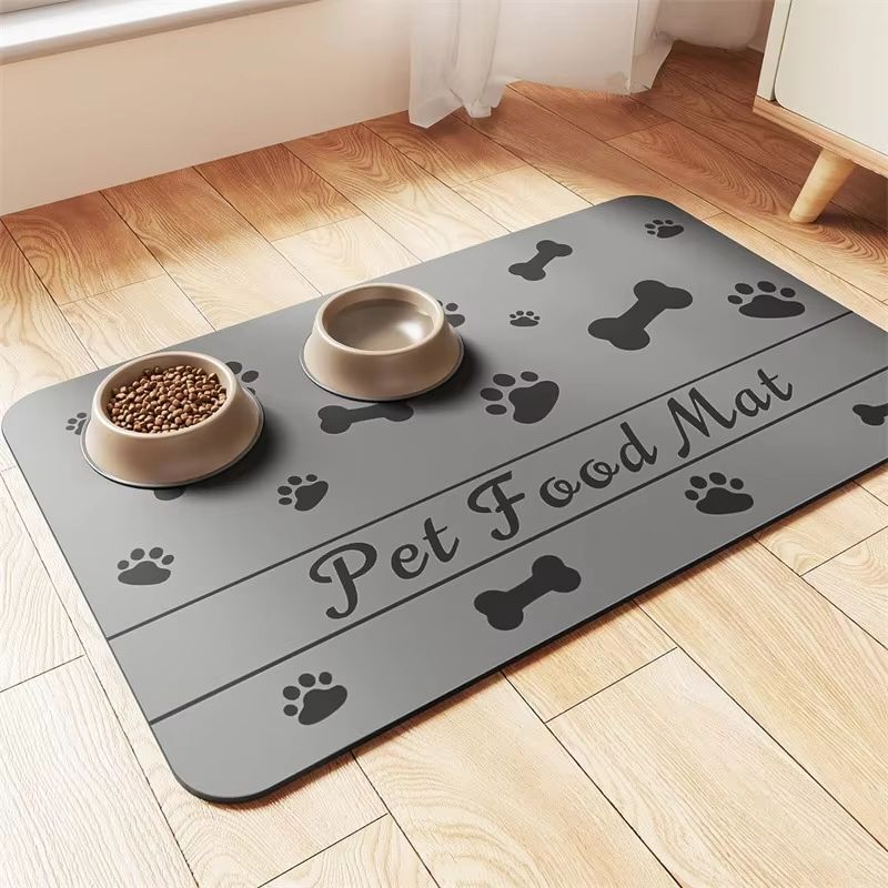 Waterproof QuickDry Pet Feeding Placemat For Dog And Cat Bowls 12