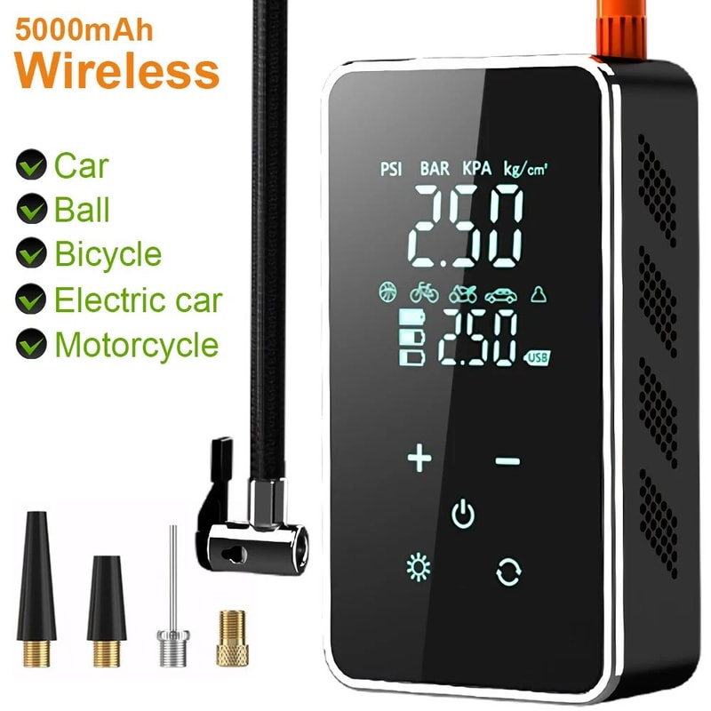 Wireless Portable 150 PSI Electric Tire Inflator Pump With Touch Screen 0