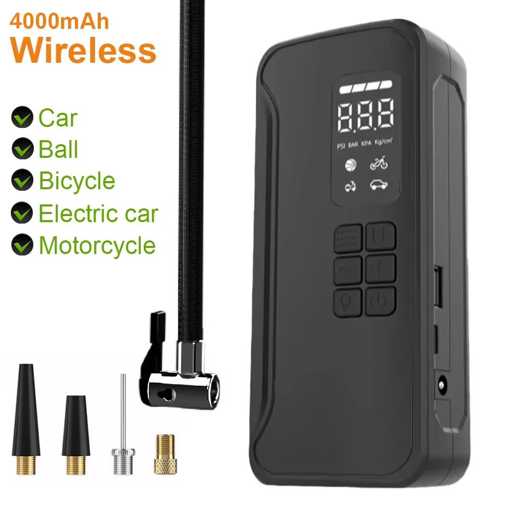 Wireless Portable 150 PSI Electric Tire Inflator Pump With Touch Screen 7