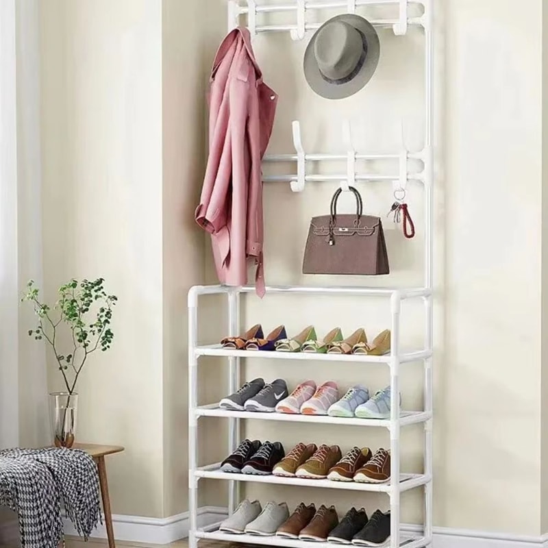 MultiLayer Clothes And Shoe Organizer Rack FloorStanding Hat Shoe Storage Shelf 1