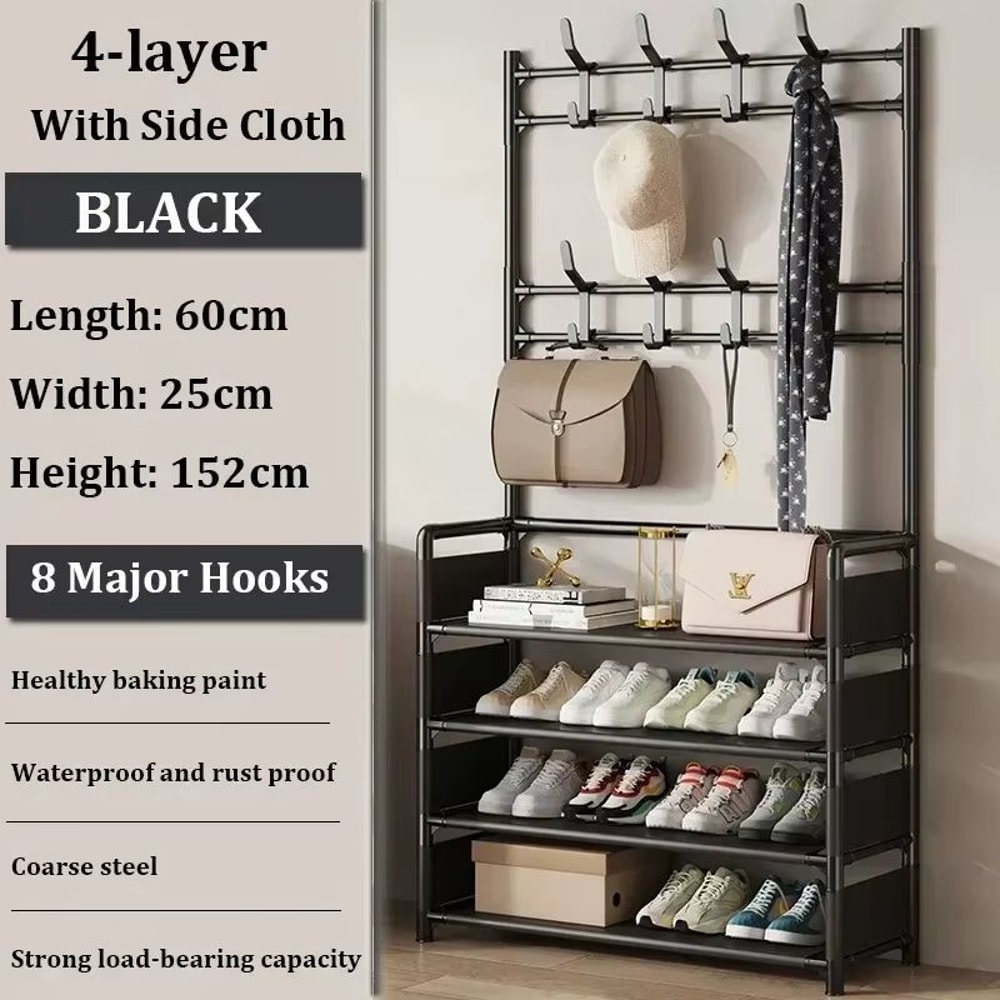 MultiLayer Clothes And Shoe Organizer Rack FloorStanding Hat Shoe Storage Shelf 6