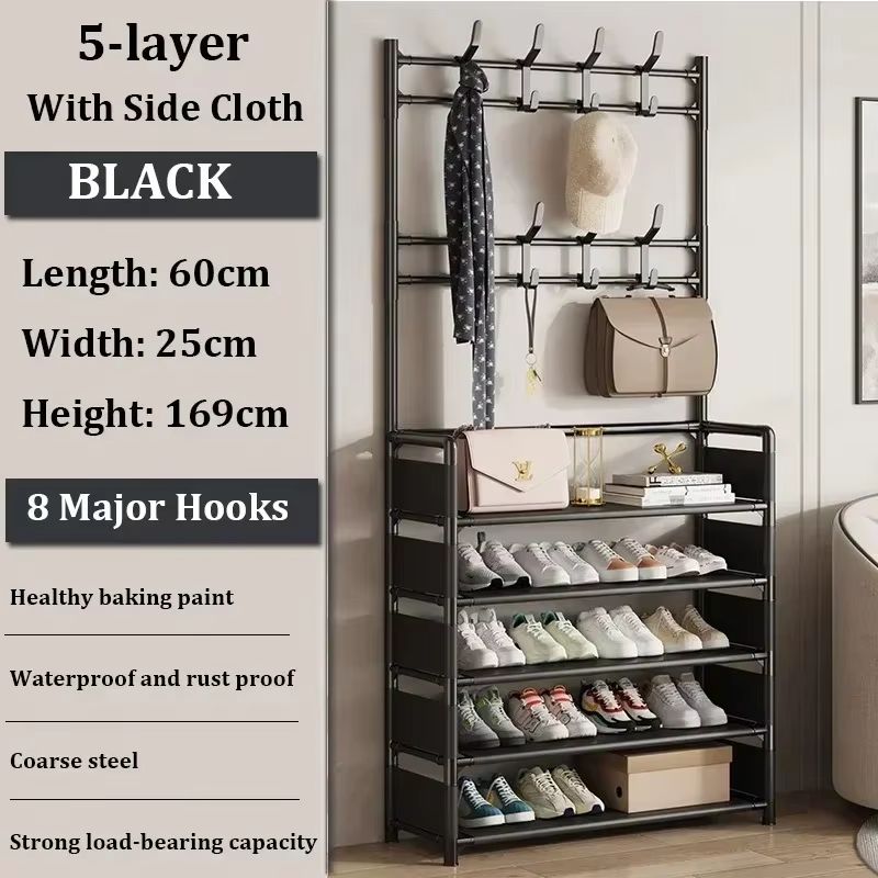 MultiLayer Clothes And Shoe Organizer Rack FloorStanding Hat Shoe Storage Shelf 9
