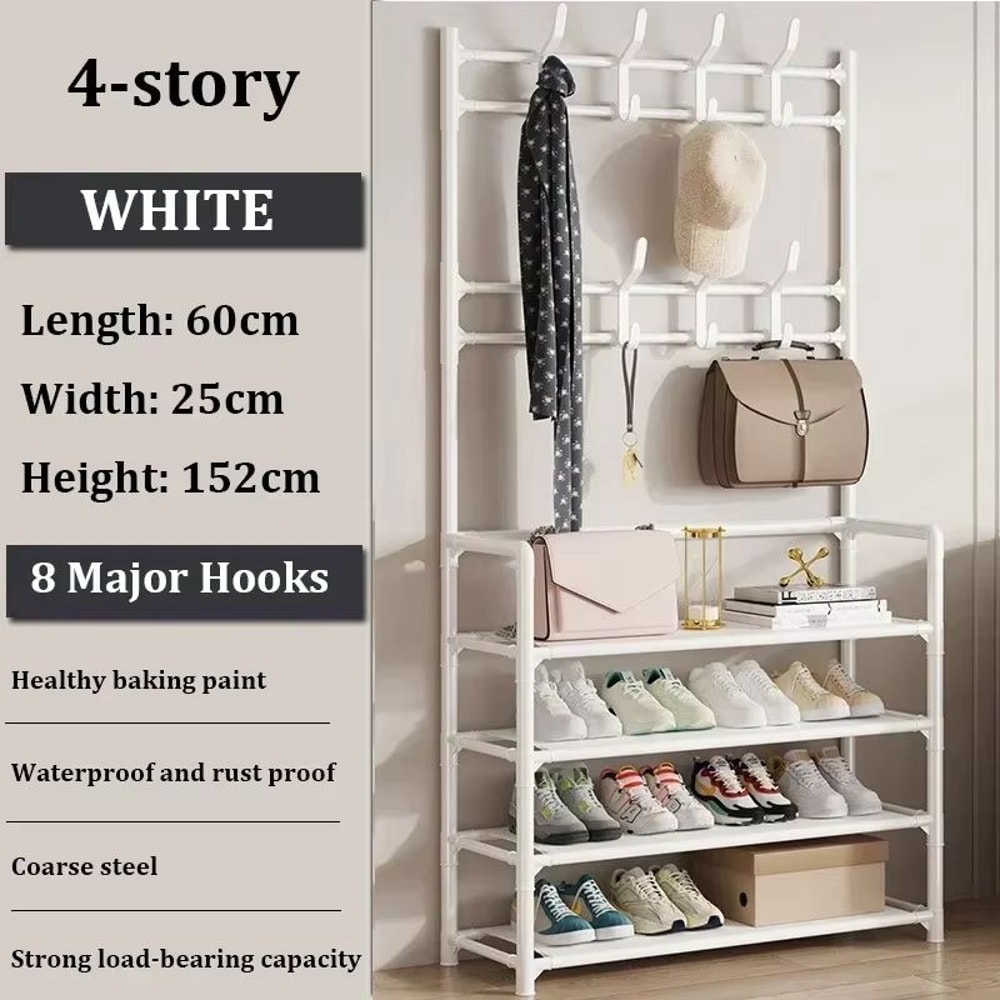 MultiLayer Clothes And Shoe Organizer Rack FloorStanding Hat Shoe Storage Shelf 10