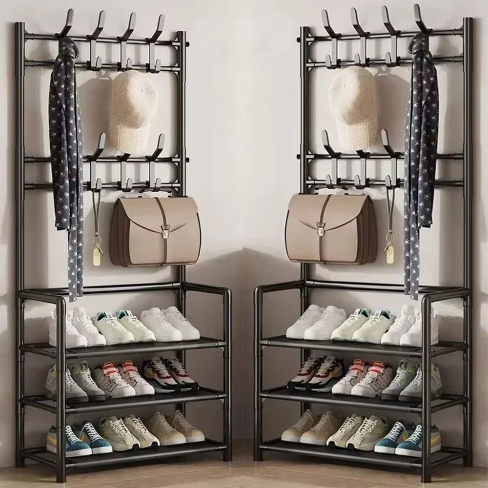 MultiLayer Clothes And Shoe Organizer Rack FloorStanding Hat Shoe Storage Shelf 11
