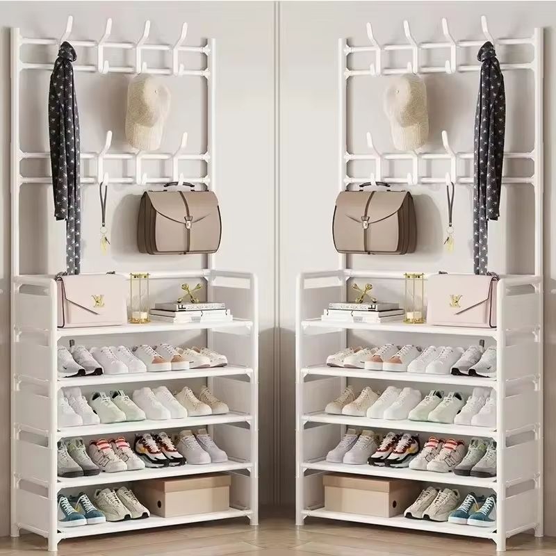 MultiLayer Clothes And Shoe Organizer Rack FloorStanding Hat Shoe Storage Shelf 12