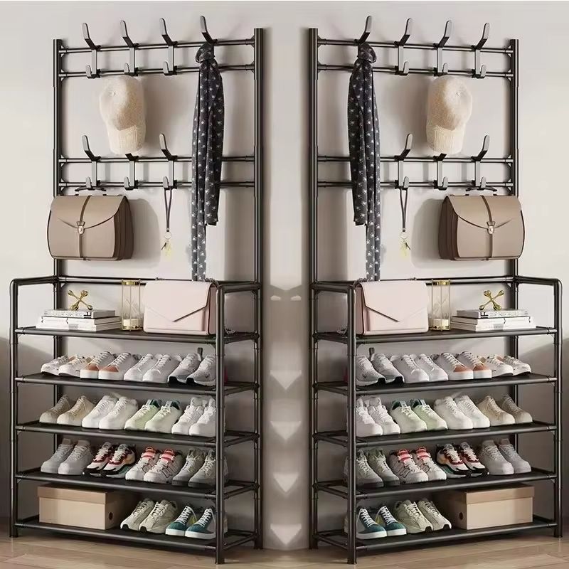 MultiLayer Clothes And Shoe Organizer Rack FloorStanding Hat Shoe Storage Shelf 16