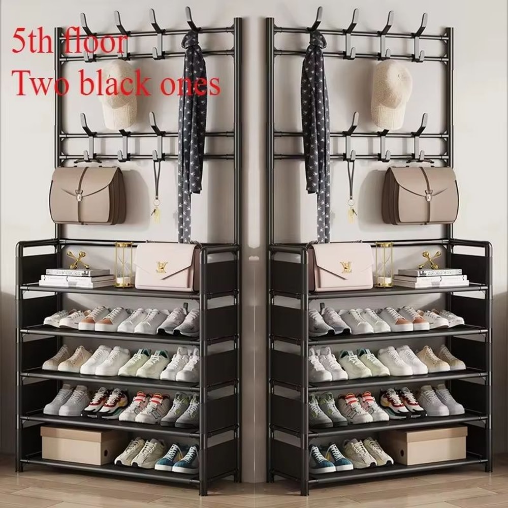 MultiLayer Clothes And Shoe Organizer Rack FloorStanding Hat Shoe Storage Shelf 20