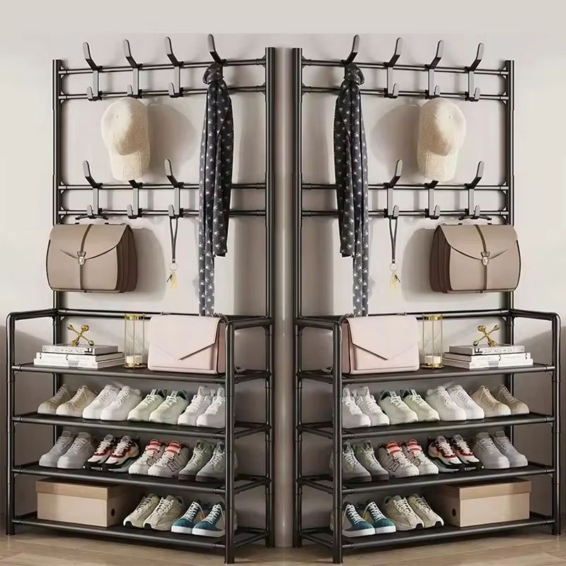 MultiLayer Clothes And Shoe Organizer Rack FloorStanding Hat Shoe Storage Shelf 21