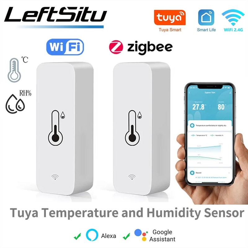 Tuya WiFi Zigbee Smart Temperature Humidity Sensor Indoor Hygrometer For Smart Home 0