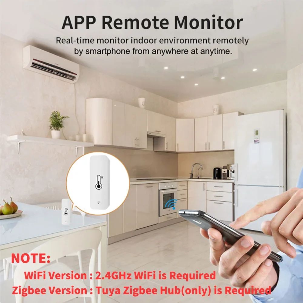 Tuya WiFi Zigbee Smart Temperature Humidity Sensor Indoor Hygrometer For Smart Home 1