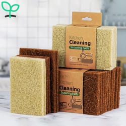 eco-friendly sisal kitchen cleaning sponges 5/10/20pcs natural fiber dishwashing pads