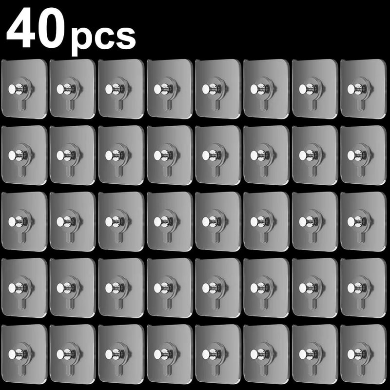 MultiPack SelfAdhesive Wall Hooks Transparent Strong Sticky Wall Hangers 9