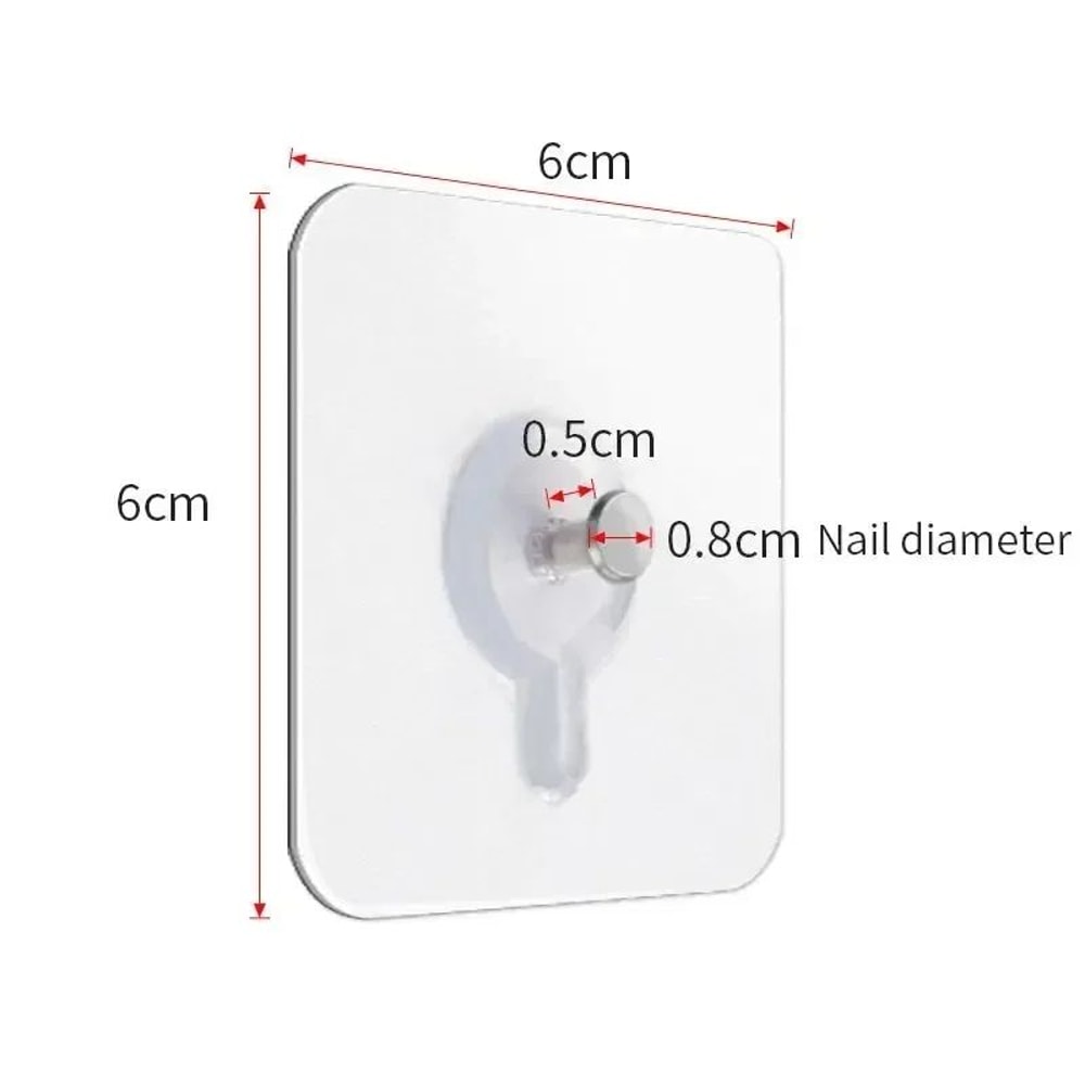 MultiPack SelfAdhesive Wall Hooks Transparent Strong Sticky Wall Hangers 4