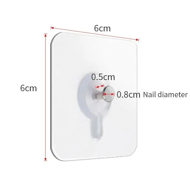 MultiPack SelfAdhesive Wall Hooks Transparent Strong Sticky Wall Hangers 4