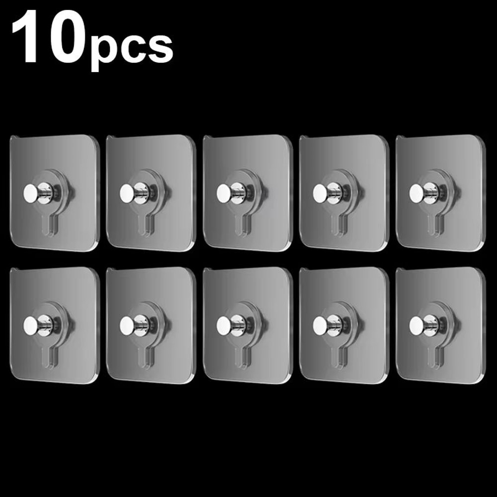 MultiPack SelfAdhesive Wall Hooks Transparent Strong Sticky Wall Hangers 6