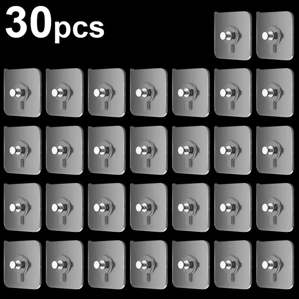 MultiPack SelfAdhesive Wall Hooks Transparent Strong Sticky Wall Hangers 8