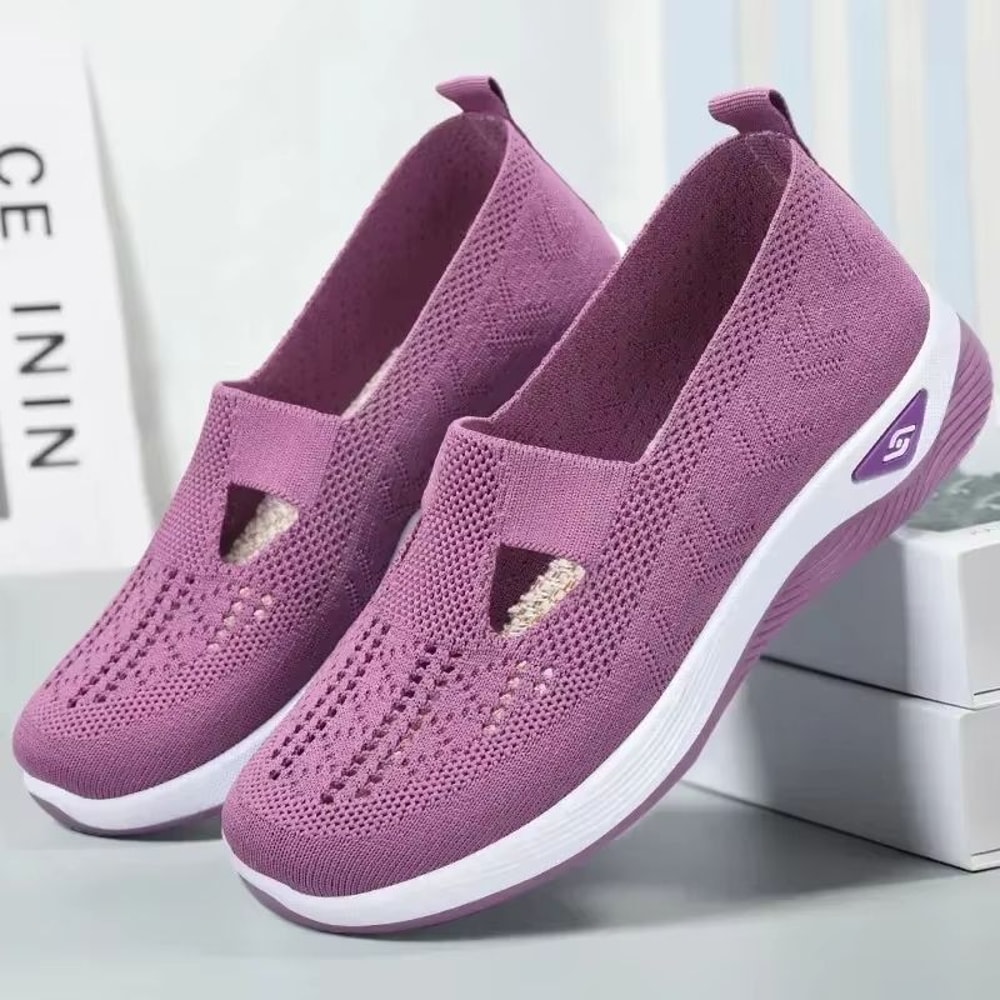 Womens Breathable Mesh Casual Shoes SoftSole Spring Summer Single Shoes For Mothers 3