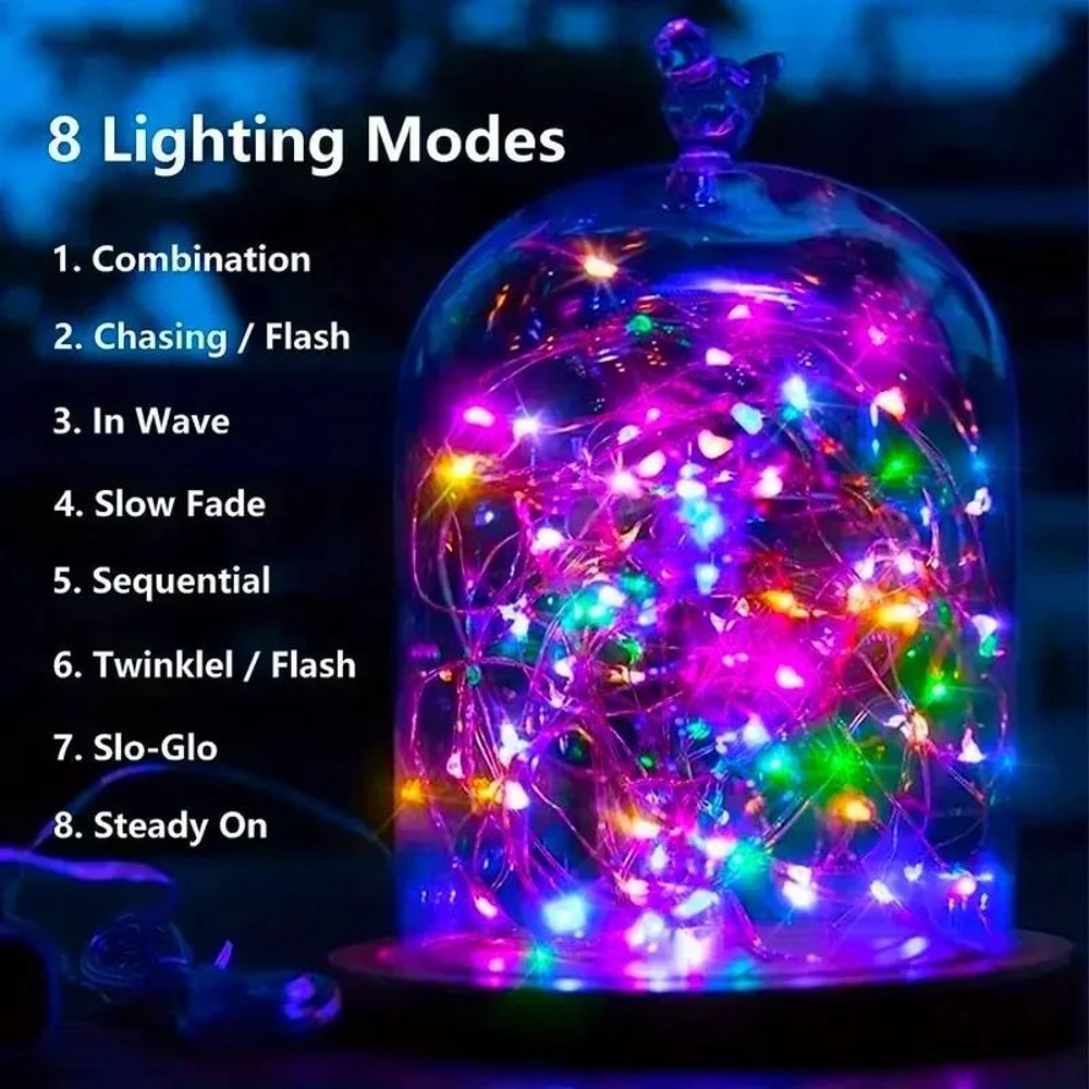 Solar Fairy Garden String Lights 8Mode Waterproof Outdoor Patio Yard Decor 2