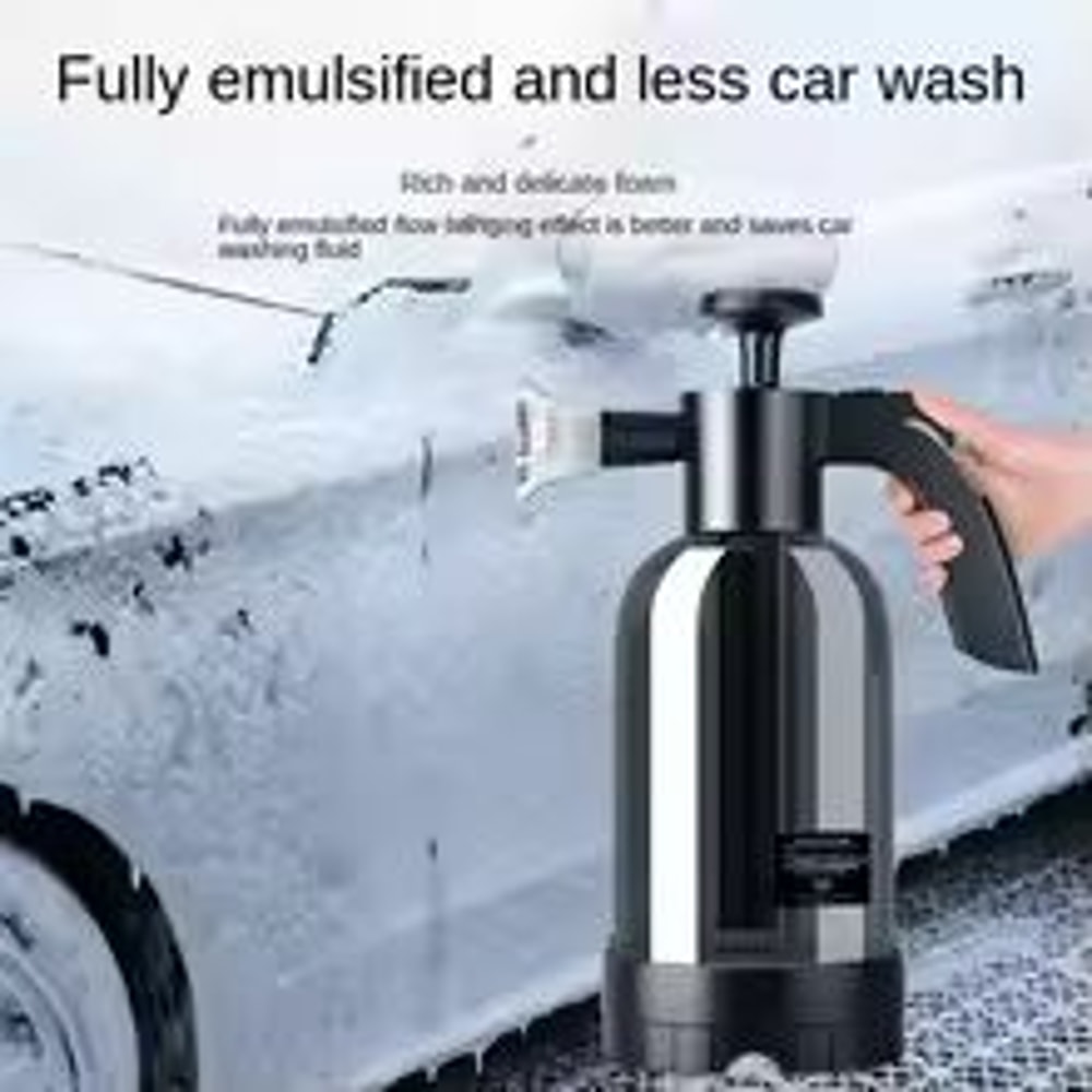 2L Hand Pump Foam Sprayer With 3 Nozzles MultiUse Car Wash Cleaning Bottle 2