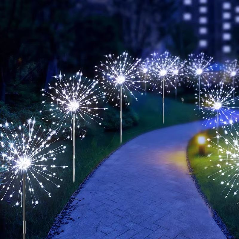 Solar Firework Garden Lights LED Outdoor Decoration Waterproof Lawn Lamp 18