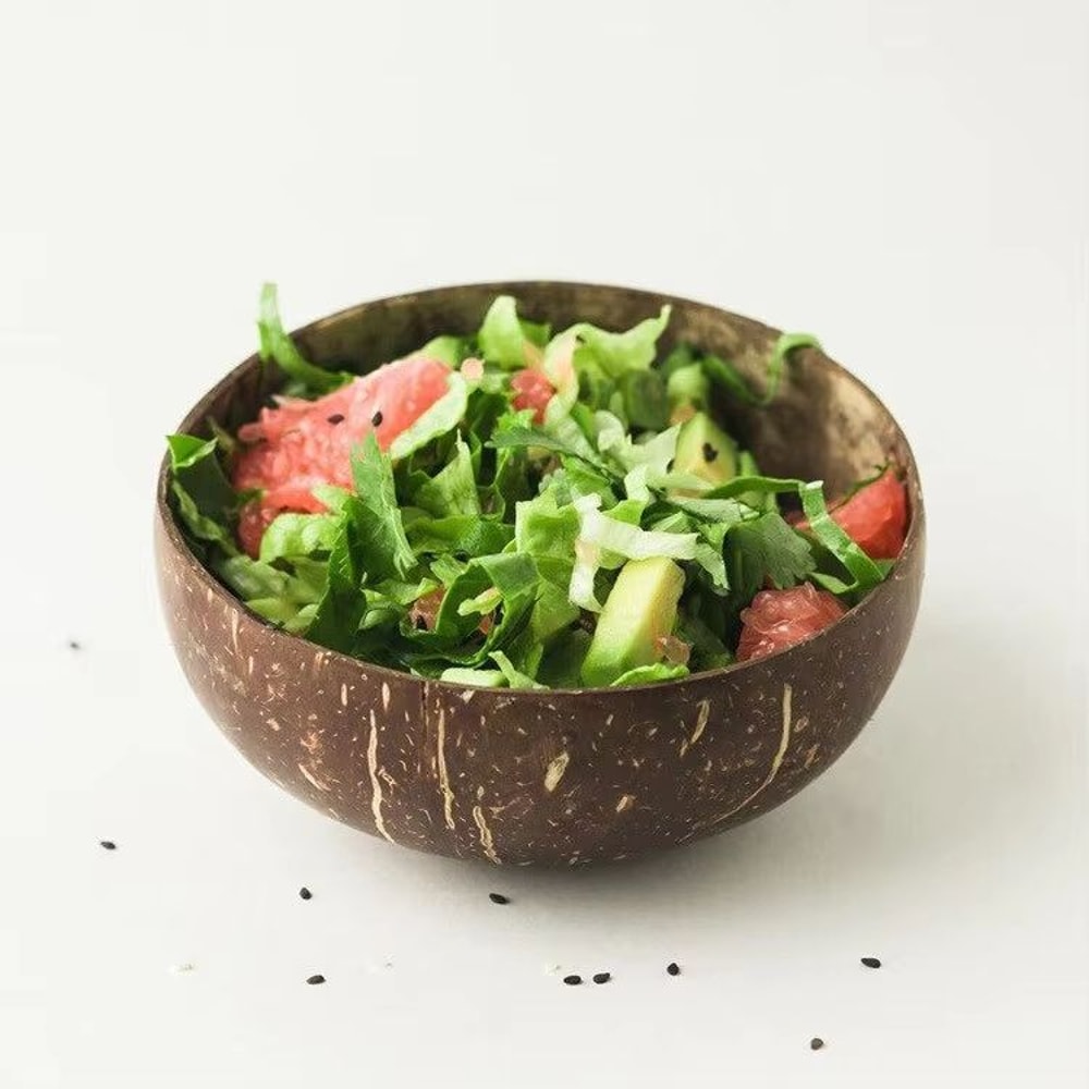 Natural Coconut Shell Serving Bowls For Salad Breakfast And Entertaining 7