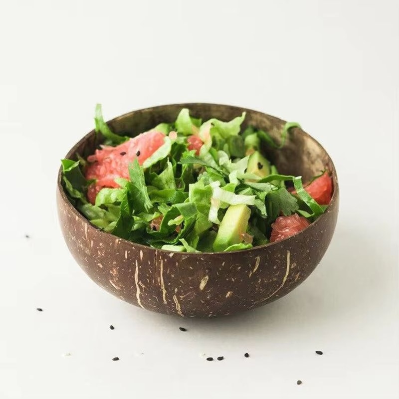 Natural Coconut Shell Serving Bowls For Salad Breakfast And Entertaining 7