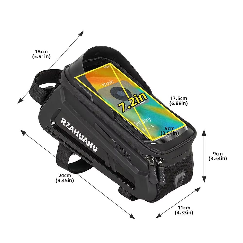 Waterproof Touchscreen Bicycle Top Tube Bag For Cycling Phones And Gear 19