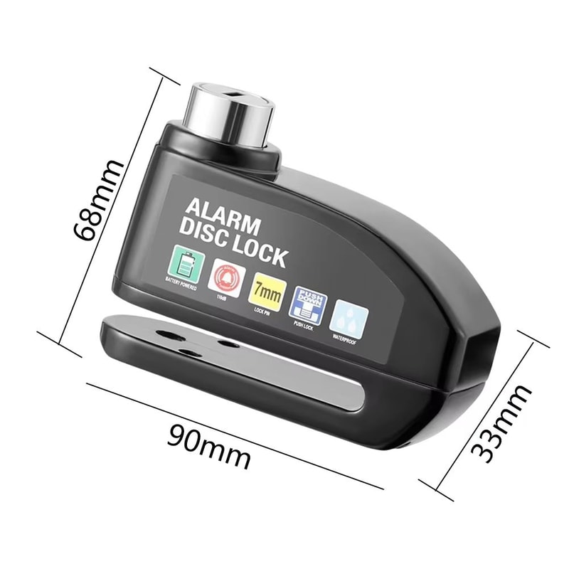 Waterproof Alarm Wheel Disc Brake Lock For Motorcycle Scooter And Bicycle 9