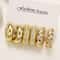 6Piece Chunky Gold Plated Waterdrop Hoop Earrings For Women 9