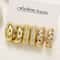 6Piece Chunky Gold Plated Waterdrop Hoop Earrings For Women 4