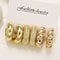 6Piece Chunky Gold Plated Waterdrop Hoop Earrings For Women 4