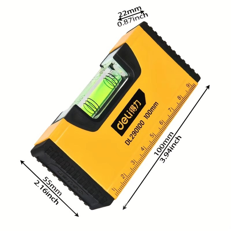 100mm Portable Magnetic Pocket Spirit Level HighPrecision Aluminum Tool 1