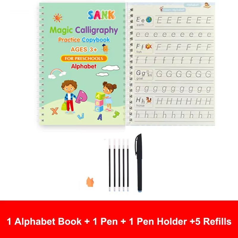 Reusable Magic Writing Practice Copybook Set For Kids 10