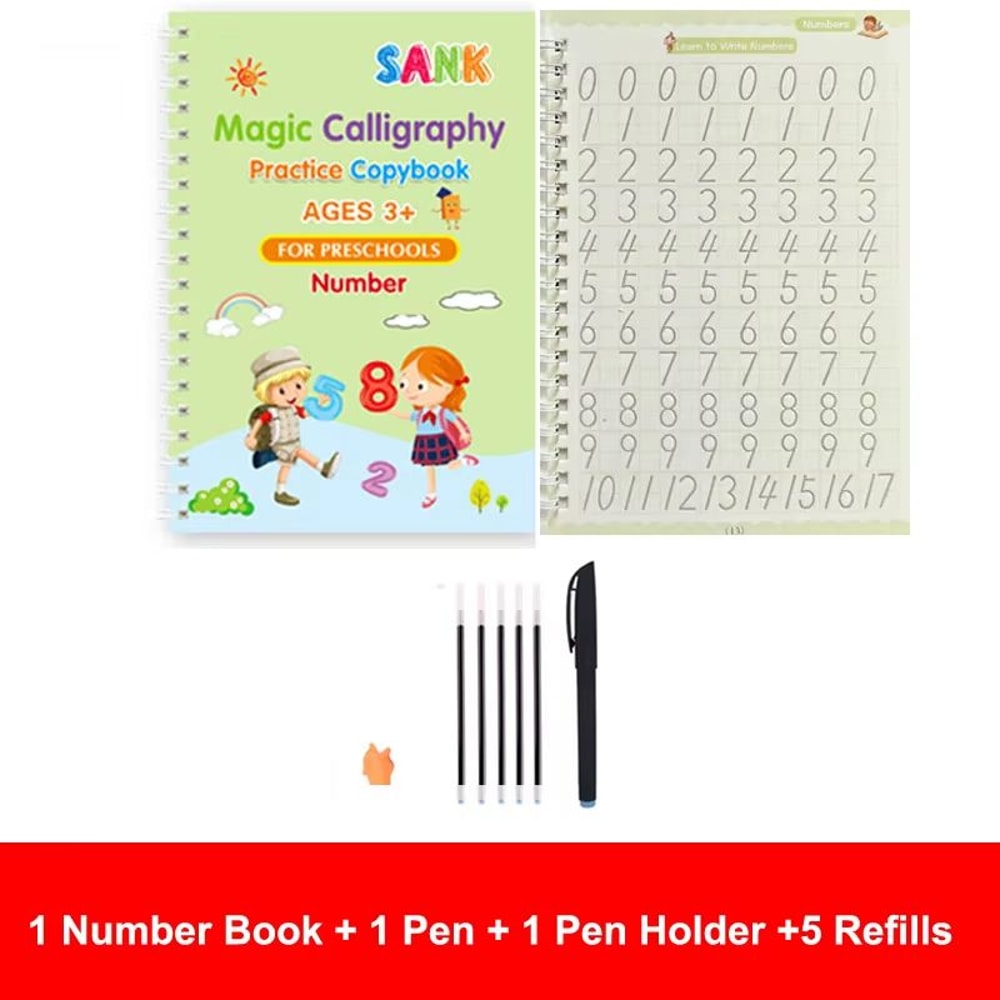 Reusable Magic Writing Practice Copybook Set For Kids 11