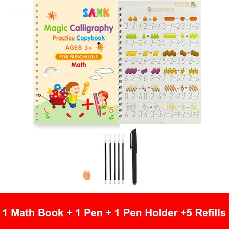Reusable Magic Writing Practice Copybook Set For Kids 12
