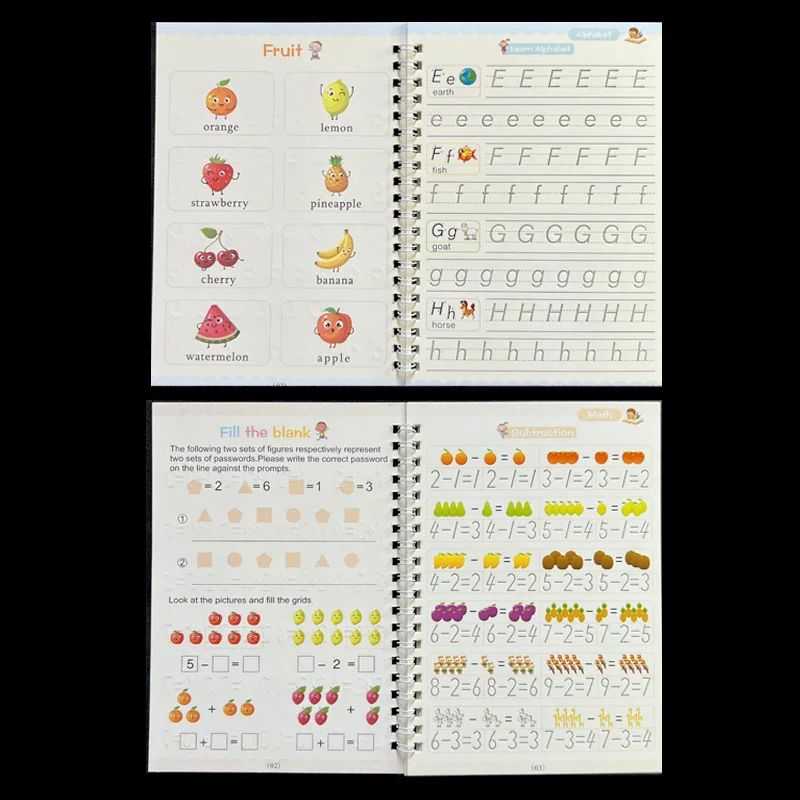 Reusable Magic Writing Practice Copybook Set For Kids 3